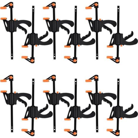 10 Pieces One-Handed Clamps, Ratchet Table Clamp, Quick Release Ratchet Clamp, Woodworking Clamp Bar, Plastic Clamping Collar