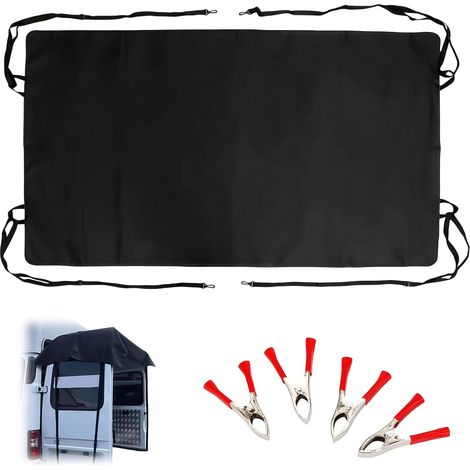 Auvent De Voiture Imperméable pour Porte Arrière De Voiture, 176 X 114 Cm Toile Anti Chaleur, Protection UV Porte, Bâche Arrière Fourgon, Rideau Occultation Van, Abri Intempérie Camping (1/5)