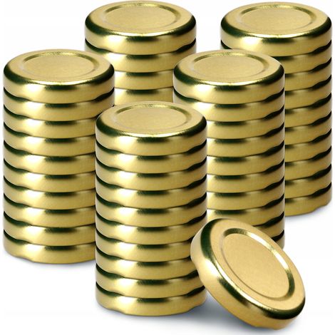 KADAX Deckel für Gläser und Flaschen, fi 33 mm, 50 Stück, Gold