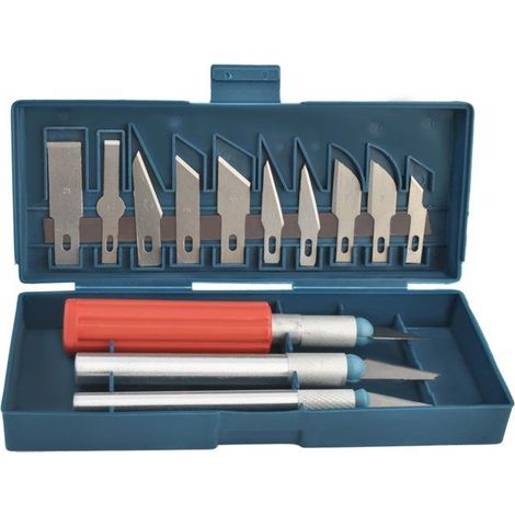 Kit cutter de précision 13 pièces avec boîte de rangement aimantée et 10 lames de rechange (1/4)