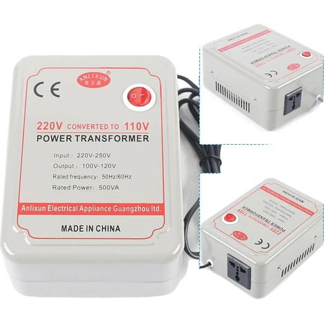 Convertidor de voltaje, potencia nominal 1000W, voltaje de entrada 220-250V, voltaje de salida 100-120V, construcción de aluminio, frecuencia nominal 50/60Hz (1/5)