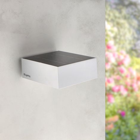 IluminaShop - Aplique Led Solar White Bin IP44 Sensor Crepuscular / Movimiento  Blanco Neutro 4000K (1/4)