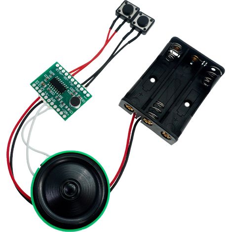 Selbstbau-Audiomodul mit 4-minütiger Aufnahmefunktion – Soundboard mit Knopf, Platine, 31 x 21 mm, 3 x AAA-Batterien, für Spieluhren und personalisierte Geschenke