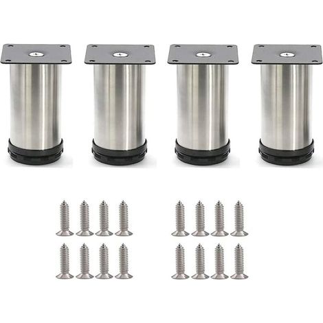 Gambe per mobili in acciaio inossidabile spazzolato ispessito, gambe per mobili cilindriche ispessite, alte 60 mm 4 (1/3)
