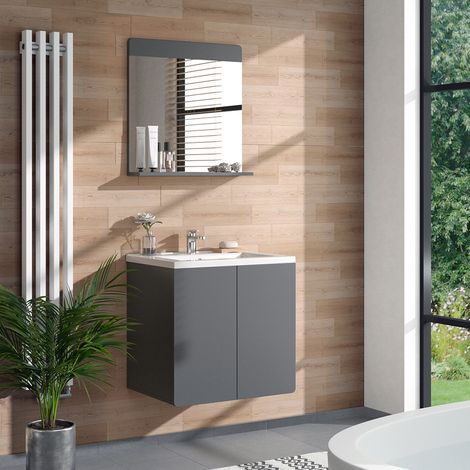 Espejo de baño Izan, Gris, 60 x 62 cm, Vicco