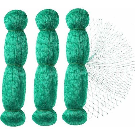 Filet Anti Oiseaux,3pcs 2 10m Vert Jardin Oiseau Filet de pour Plante Filet de Protection,Protéger Les Plantes, Les Fruits, Les Fleurs et Les légumes,Maille de 15 mm (1/4)