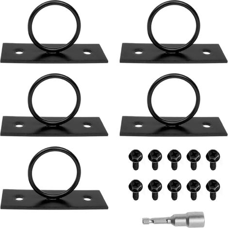 Ensemble de supports de câbles noirs - Support en acier inoxydable avec corde de jute, pour rampe et corde d'escalier (1/5)