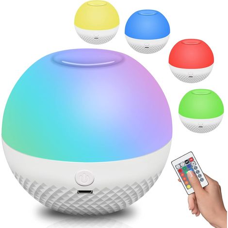 Veilleuse LED rechargeable avec télécommande, lampe de nuit colorée (1/5)