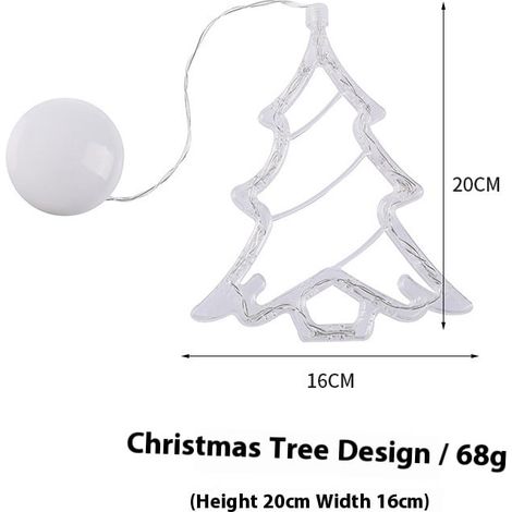 Guirlande Lumineuse Noël - 3 Pièces - Forme Cloche Étoile - LED Blanc Chaud - Alimentation Piles - Ventouse Réutilisable - Décoration Fenêtre Intérieure (1/5)