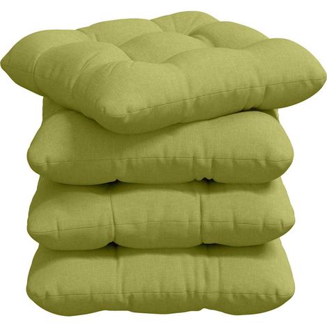 Seat Cushions 4 pcs Light Green 45 x 45 x 12 cm Fabric vidaXL