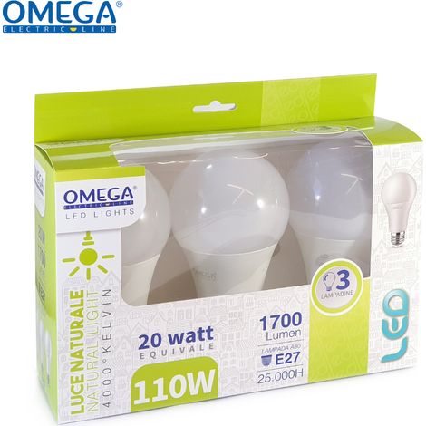 GOCCIA LED : Set in scatola 3Pz A80-20W 4000K D12G12 Driver HQ (1/4)