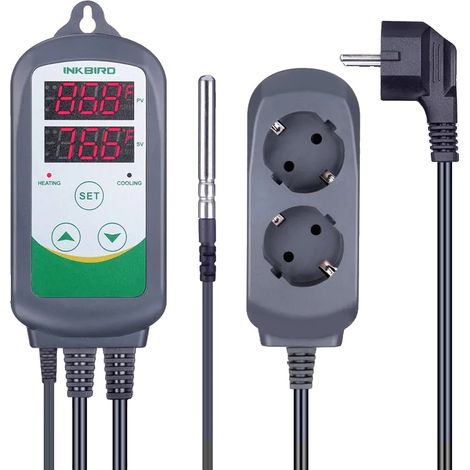 Controlador de temperatura, pantalla digital, calefacción y refrigeración duales, ITC-308 (1/2)