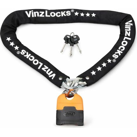 VINZ Makalu Antivol Moto ART4 - Cadenas de chaîne ø11mm - Certification Art 4 - Verrou de Scooter, vélo électrique & E-Scooter - 120-300 cm (120 cm) (1/5)