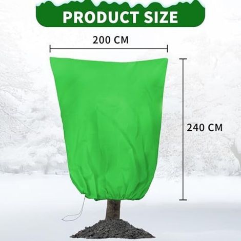 Grande protection hivernale pour plantes d'extérieur (200 x 240 cm) – Protection de haute qualité, épaisse et respirante, avec fermeture éclair et cordon de serrage, idéale pour les oliviers, les palm (1/4)