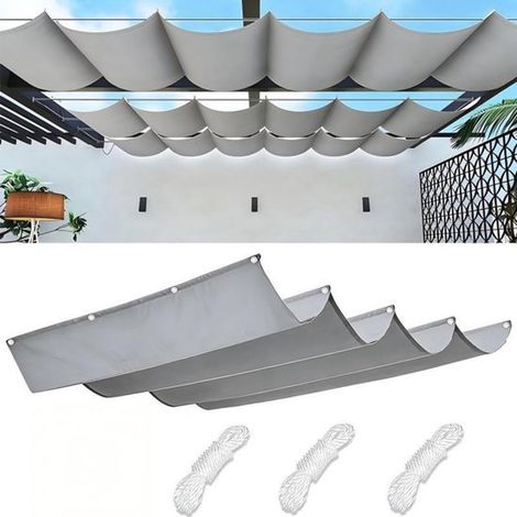 Vela ombreggiante estensibile - L - 100 x 300 cm - balconi - e casette da giardino - Tessuto estivo impermeabile - Soluzione ombreggiante per ogni stagione (1/5)