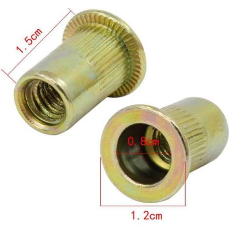 Écrous aveugles - - M6 - Acier carbone plaqué - Lot de 50 pièces - Outils d'installation (1/2)