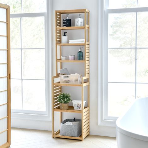Scaffale in bambù 'Forssa' Mobile da Stoccaggio per Cucina / Bagno [en.casa] (1/5)