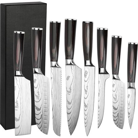 Kitchen Knife Japanese Knife High Carbon Stainless Steel with Ergonomic Handle, Kitchen Knives (8PCS) (1/5)