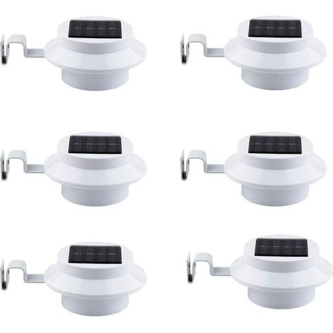 6 Lampes Solaires Extérieures LED Intelligentes pour Gouttière, Allée, Pelouse et Jardin Lumière Blanche (1/4)