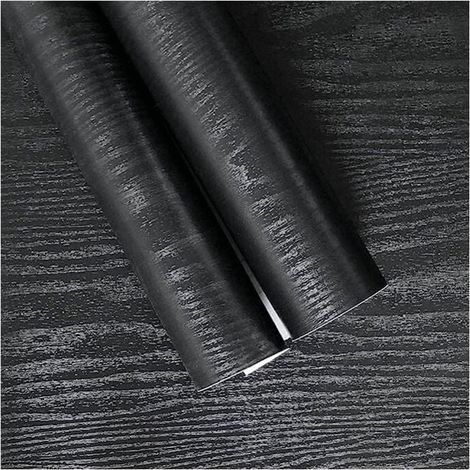 Schwarzes Möbelaufkleberpapier, 45 x 200 cm, PVC-Wandaufkleber, Heimdekoration für Küchen-, Schlafzimmer- und Wohnzimmermöbel, 2 Stück (1/4)