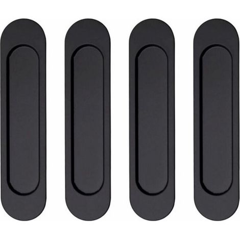 4 piezas, Manilla de puerta, Pomo corredero, No requiere taladrar, Manilla negra, ventanas, cajones, Manilla corredera, Manilla para armario (1/5)