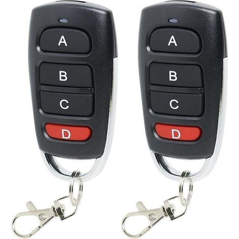 2 télécommandes de porte de garage 433 MHz, télécommande universelle sans fil pour porte de garage, duplicateur de télécommande de porte de garage à 4 boutons, portail électrique clone longue portée d (1/4)
