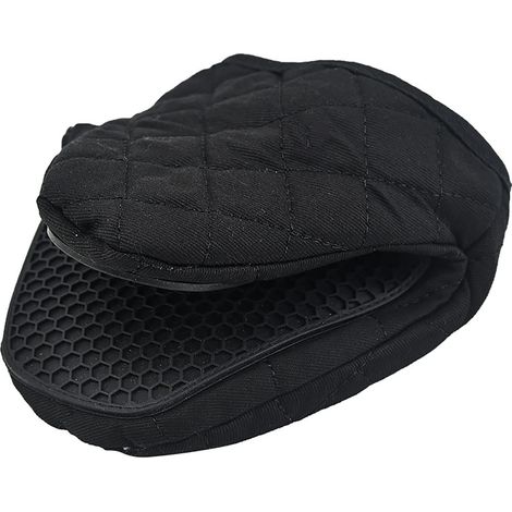 Hitzebeständige Silikonhandschuhe – Verdickte Küchenhandschuhe für den Haushalt – Hitzebeständige, rutschfeste Ofenhandschuhe – Küchenhandschuhe mit Silikon – Geeignet zum Grillen (1 Stück, schwarz)