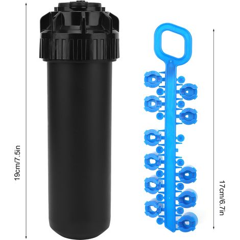 Aspersor rotativo G3/4" con rosca interna para riego de jardín, con núcleo extraíble y sistema de autolimpieza. (1/5)