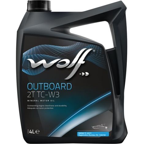 Wolf – Huile moteur 2 temps OUTBOARD 4L 8316029 – Spécification NMMA TC-W3 – Protection contre rouille et corrosion