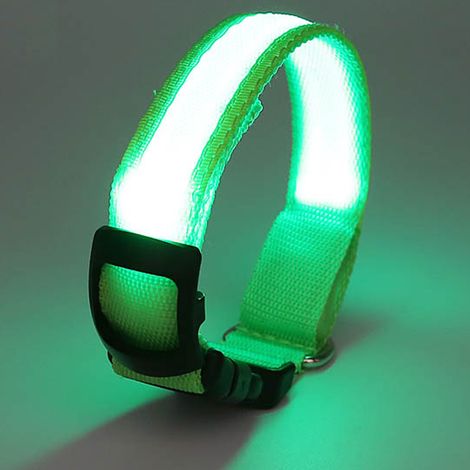 Collier Lumineux Rechargeable - Collier Chien LED Réglable en Nylon Respirant - Pour Marche Nocturne - 1 Pièce (1/5)