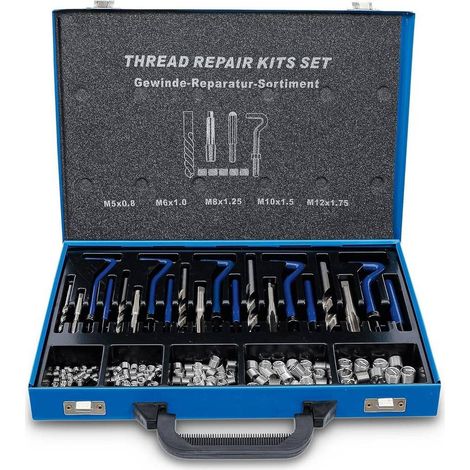 Kit de Réparation de Filets M5-M12 - 130 pcs - Acier Résistant - Réparation Facile et Durable, Pro - D-Work (1/3)
