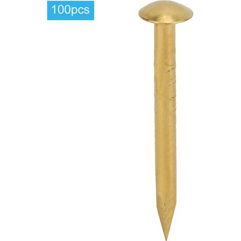 100 Pièces Clous à Tête Ronde en Laiton Vintage pour Bricolage et Artisanat, Accessoires de Fixation 18mm (1/5)