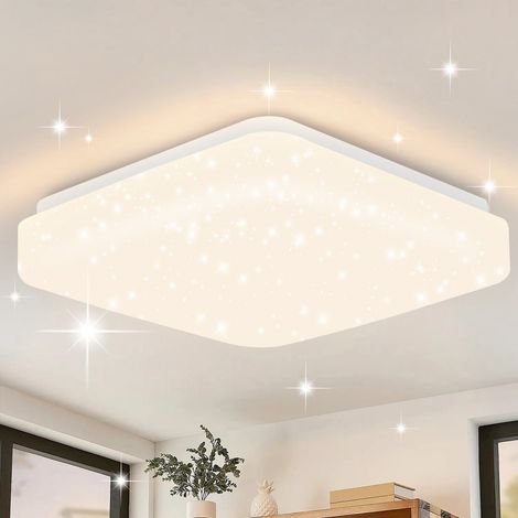 GBLY Deckenlampe LED Deckenleuchte Schlafzimmer - 15W Schlafzimmerlampe Sternenhimmel 21cm Küchenlampe Warmweiß Flurlampe Quadratisch Flur Deckenbeleuchtung Sternendekor für Küche Kinderzimmer Büro