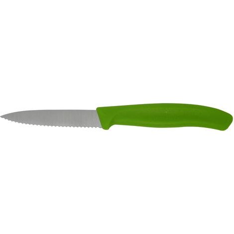 Couteau à légumes dentelé, longueur 80/190 mm - vert (1/2)