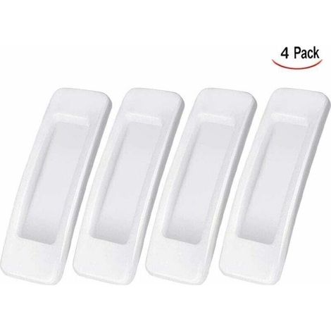 4 Pcs Poignée Tirage Autocollante, Poignée Auto Adhésive Coulissante Poignée Adhésive Porte, Poignée de porte et de fenêtre auxiliaire rectangulaire collante, pour Portes Et Fenêtres, Blanc (1/4)