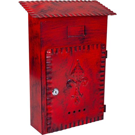 Buzón de metal rojo 27x11x37 (1/5)