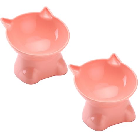 2 gamelles hautes pour chat roses2 (1/5)