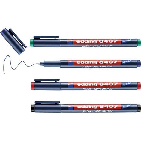 Marqueur de cable étui de 4 couleurs assorties - EDDING