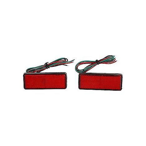 2 feux de position arrière à réflecteur rouge LED pour freins et stop, compatibles avec camions, remorques, quads, camping-cars et SUV. (1/4)