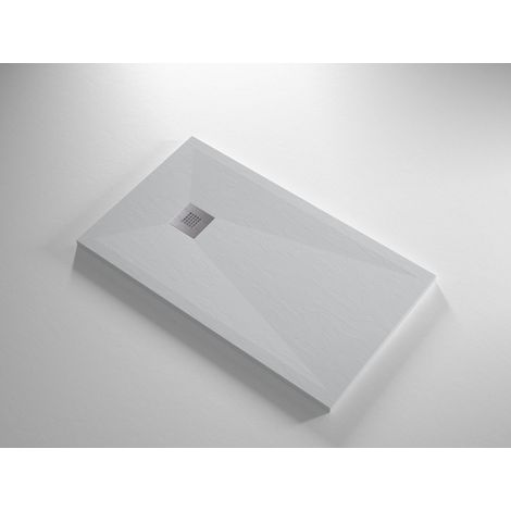 Receveur de douche Resine DUC Gris - 100x200 cm - Grille + Valve OFFERTE (1/5)