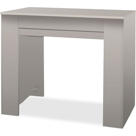 Fortino - Console extensible 91x50/250 cm en mélaminé taupe anti-rayures (1/5)