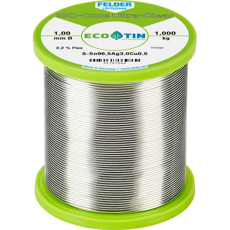 Felder ISO-Core "Ultra Clear" SAC305 Lötzinn Spule Sn96,5Ag3Cu0,5 1 kg 1 mm