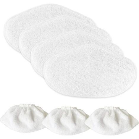 Serpillières Microfibres pour Polti Vaporetto PAEU0332 SV440 Double, SV450, SV460, 4 Lingettes Reutilisable de nettoyage, 3 PAEU0282 Sockettes de balai vapeur (1/4)