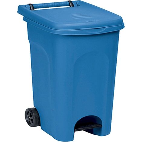 Pattumiera con pedale e ruote per Raccolta Differenziata contenitori bidoni 60lt - colorigenerali: BLU