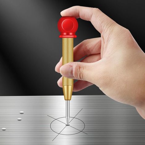 1 - Poinçon Central - Capuchon - Outil De Marquage Automatique - Pour Travail Du Bois Et Bricolage - Acier - 2,5cm (1/5)