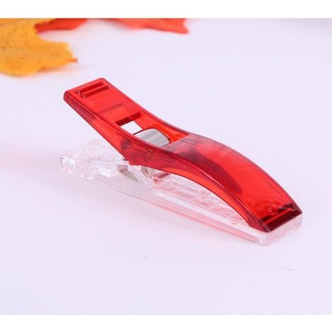 50pcs Grands Clips Pinces en Plastique pour Reliure Couture Artisanat 5.61.21.8cm (rouge)-Ywey (1/4)