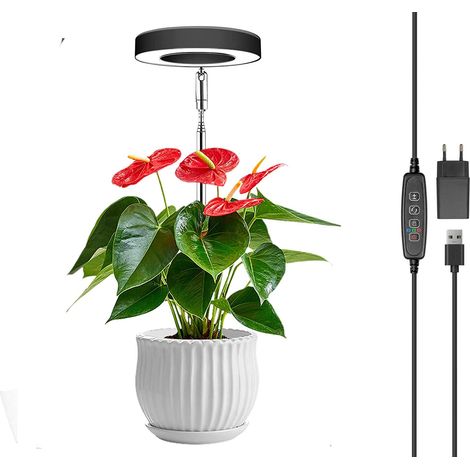 Lampe LED pour plantes en forme d'anneau d'ange télescopique à spectre complet et hauteur réglable-AquaForge (1/4)