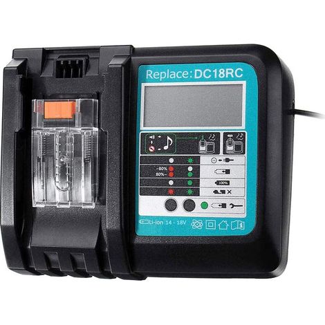 Chargeur Makita de batterie de remplacement pour Makita DC18RC 14.4V 18V 3A avec écran (1/5)