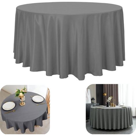 Nappe ronde étanche 1,4 m - nappe de table de jardin résistante aux taches et lavable, grise (1/5)