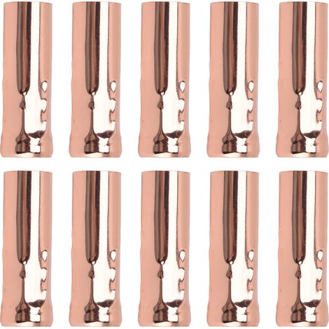 Tube métallique E14 pour support de lampe à bougie, accessoires d'éclairage de Base 25x80mm, or Rose, 10 pièces